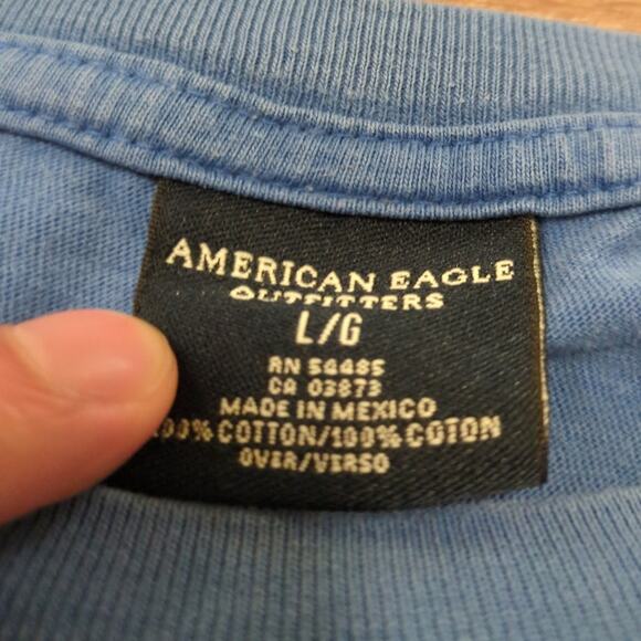 VTG American Eagle Men's Large Skater Spellout Dice Biker Auto Flames Punk Y2K - Picture 3 of 8